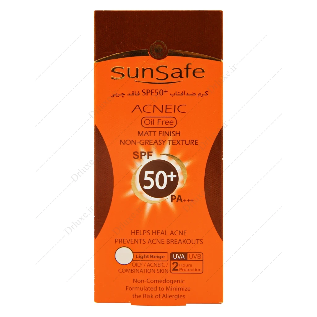 کرم ضد آفتاب SPF50 فاقد چربی بژ روشن سان سیف